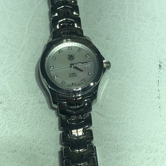 Tag Heuer Accessories - TAG HEUER stainless steel link watch w/diamonds